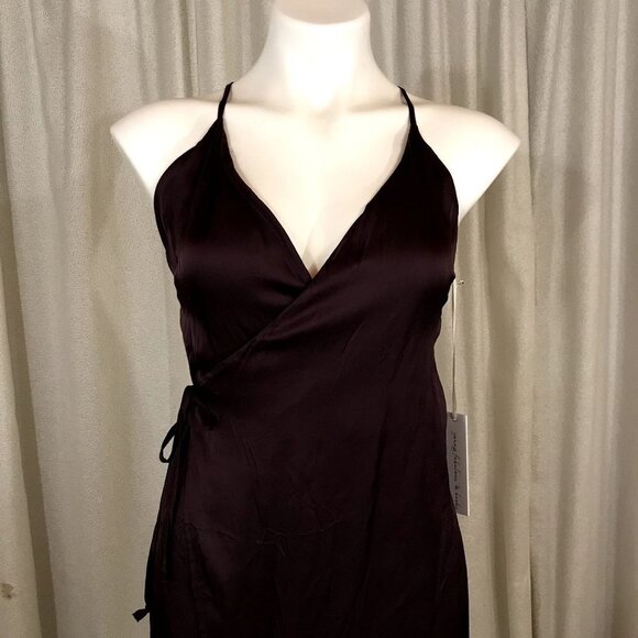 Young Fabulous & Broke NEW! YFB Maxi Slip Dress Wrap Deep Purple SMALL - Picture 6 of 14